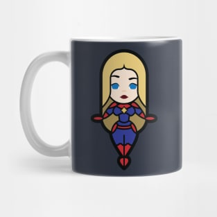 A Blonde Over Powered Female Superhero Mug